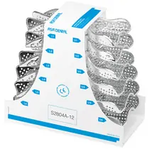 Asa Dental S2804A-12 - ложка слепочная, набор 12 штук, с перфорацией с бортиками